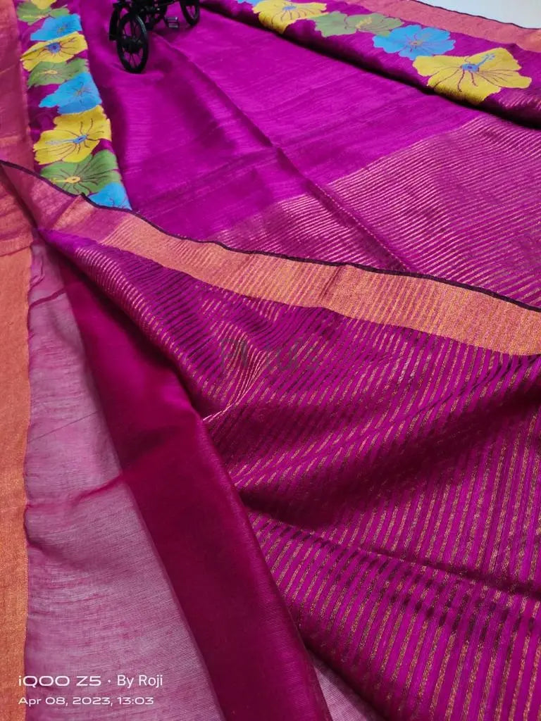 Motka saree in hibiscus design Putul's Fashion