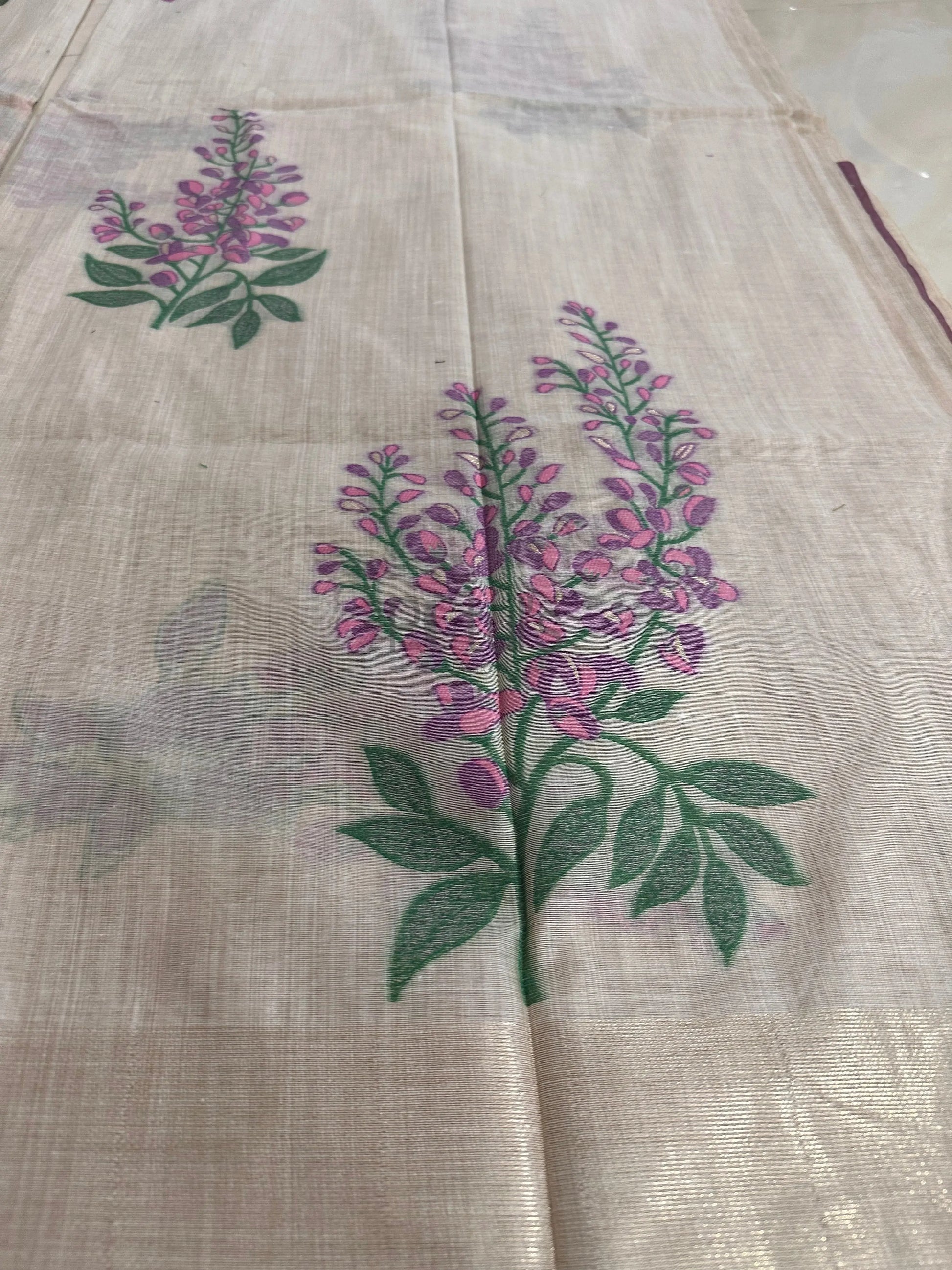 Muga silk of high quality purple Putul's Fashion