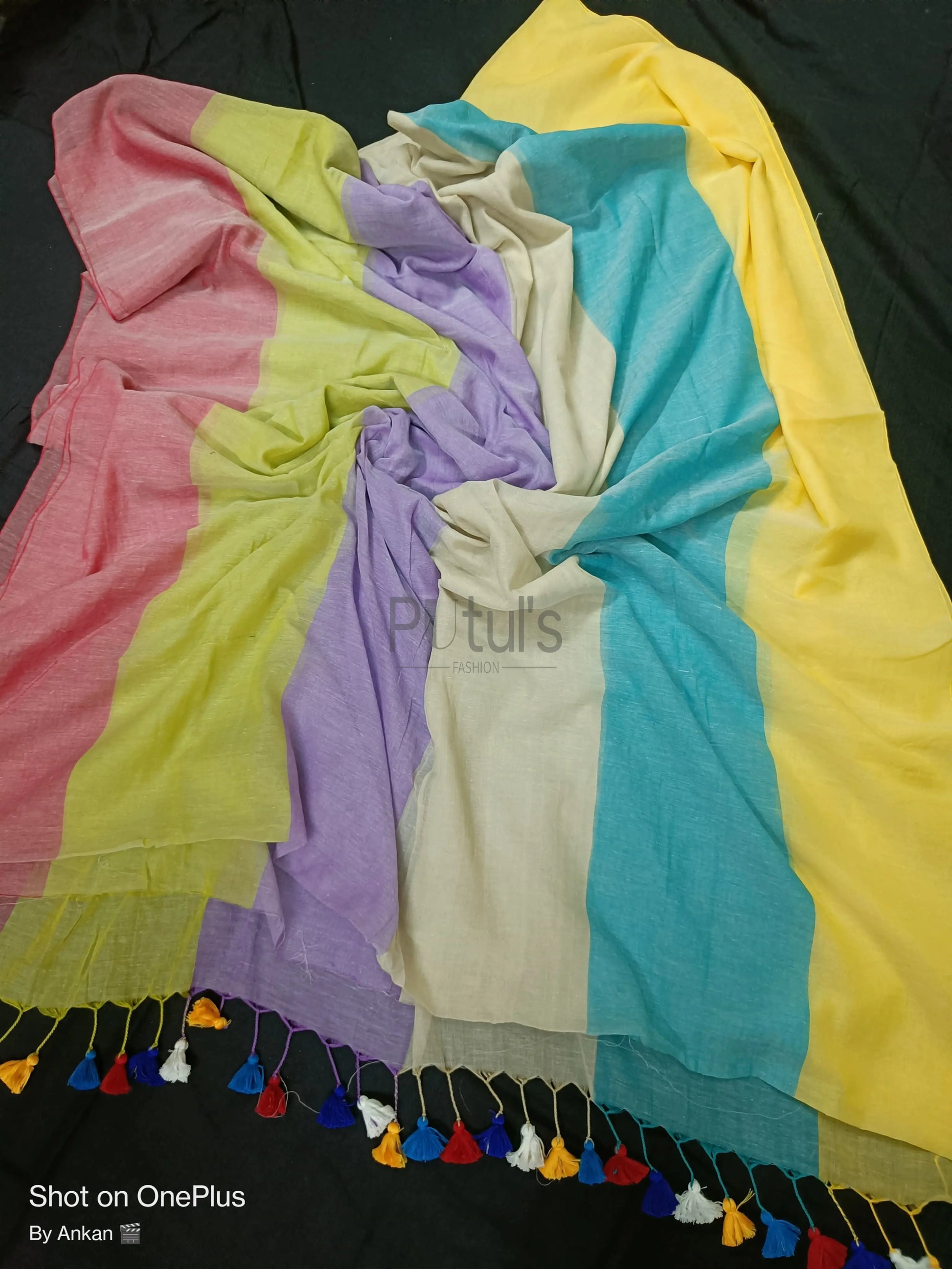 Mul cotton rainbow saree Putul's Fashion