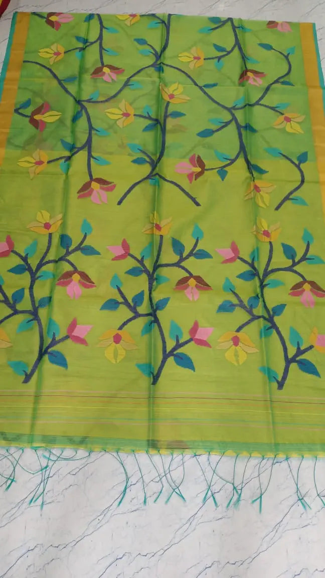 Muslin handweaving jamdani Original from Bengal mystic green Putul's fashion
