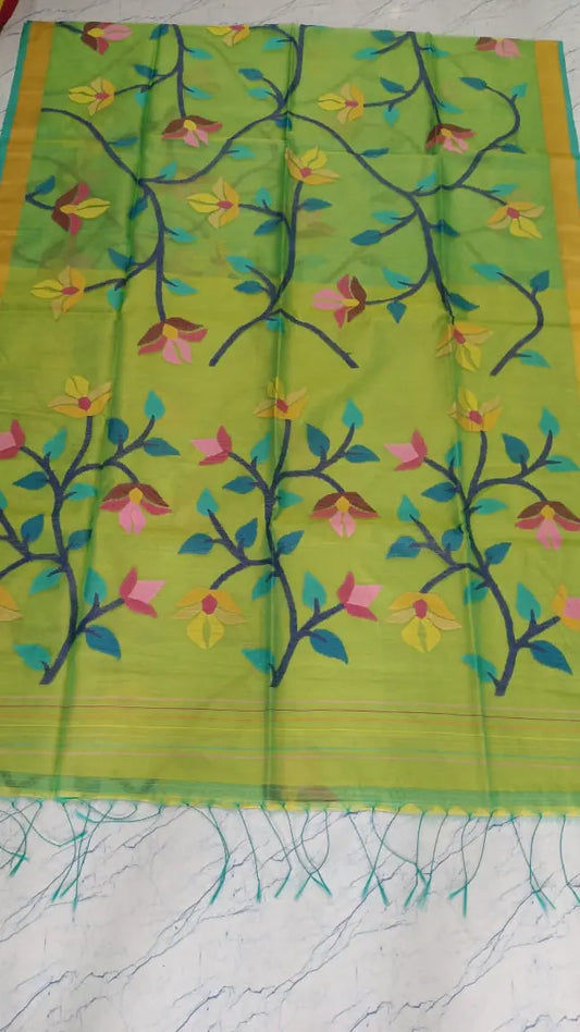 Muslin handweaving jamdani Original from Bengal mystic green Putul's fashion