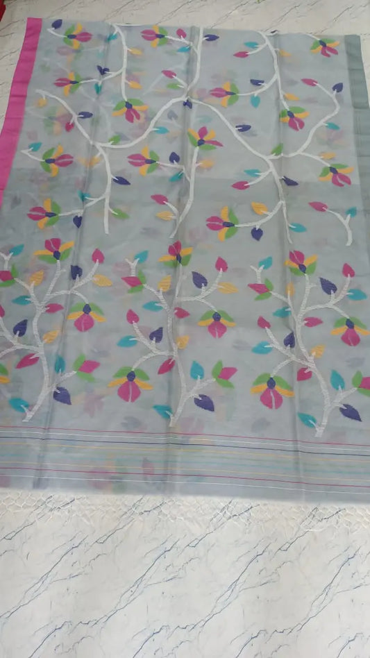Muslin handweaving jamdani Original from Bengal off white Putul's fashion