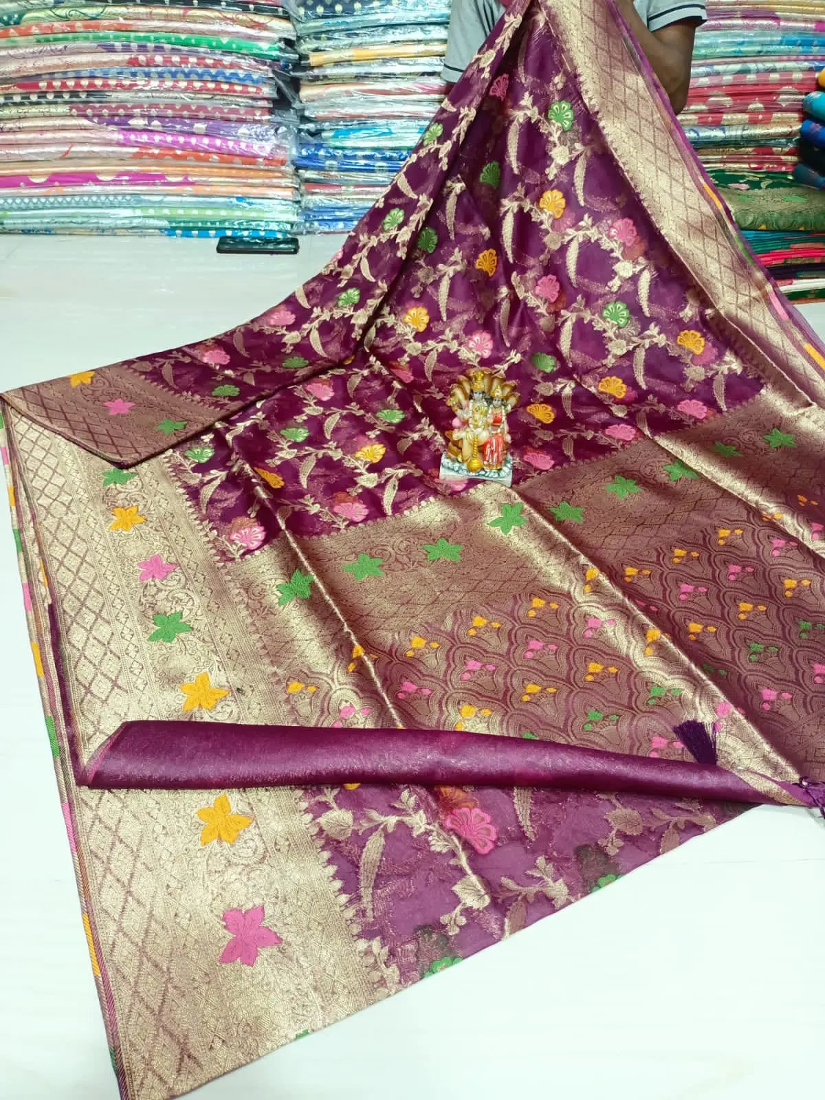 Organza Minakari silk saree Putul's fashion