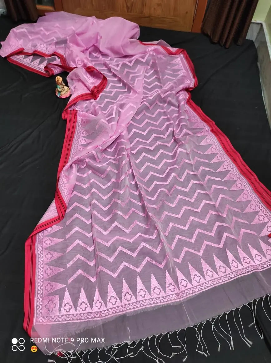 Parsi embroidery muslin saree of Bengal Putul's Fashion