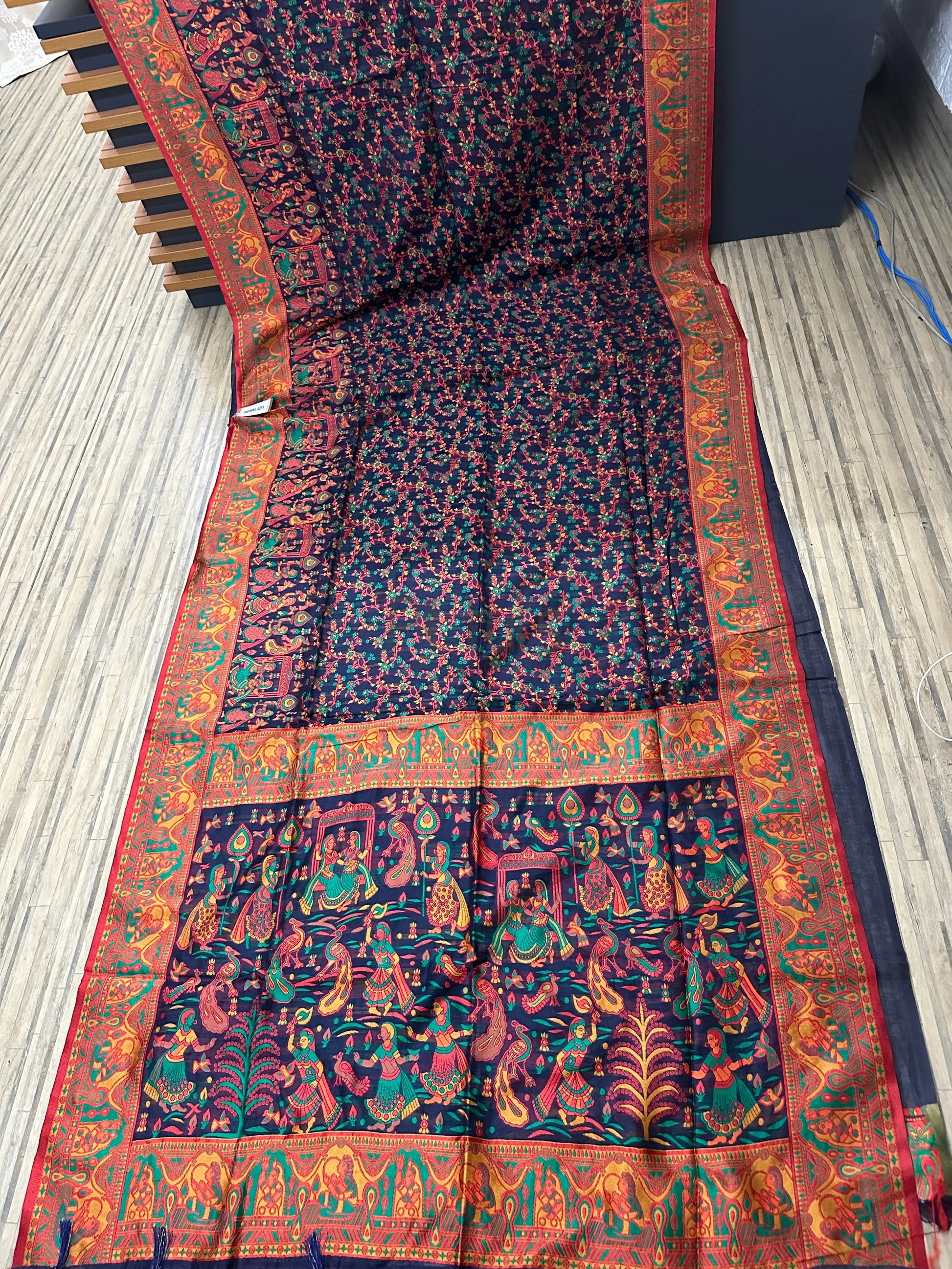 Pashmina saree with woven work and blouse piece Putul's Fashion