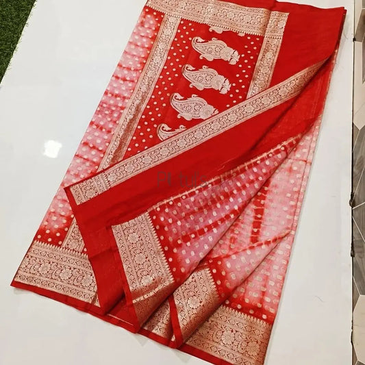 Semi georgette shibori silk saree Putul's Fashion