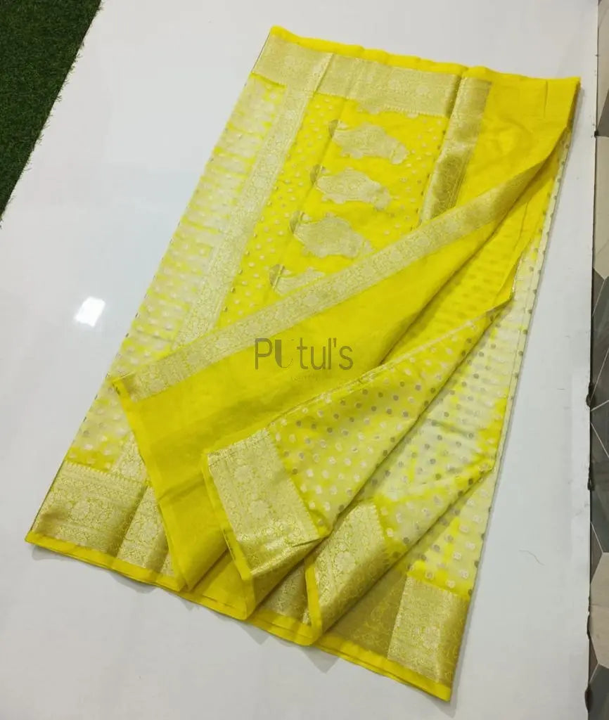 Semi georgette shibori silk saree Putul's Fashion
