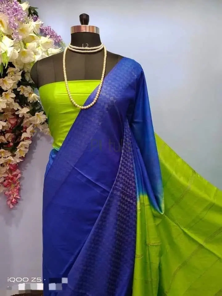 Semi tussar silk with dupion weaving on border Putul's Fashion