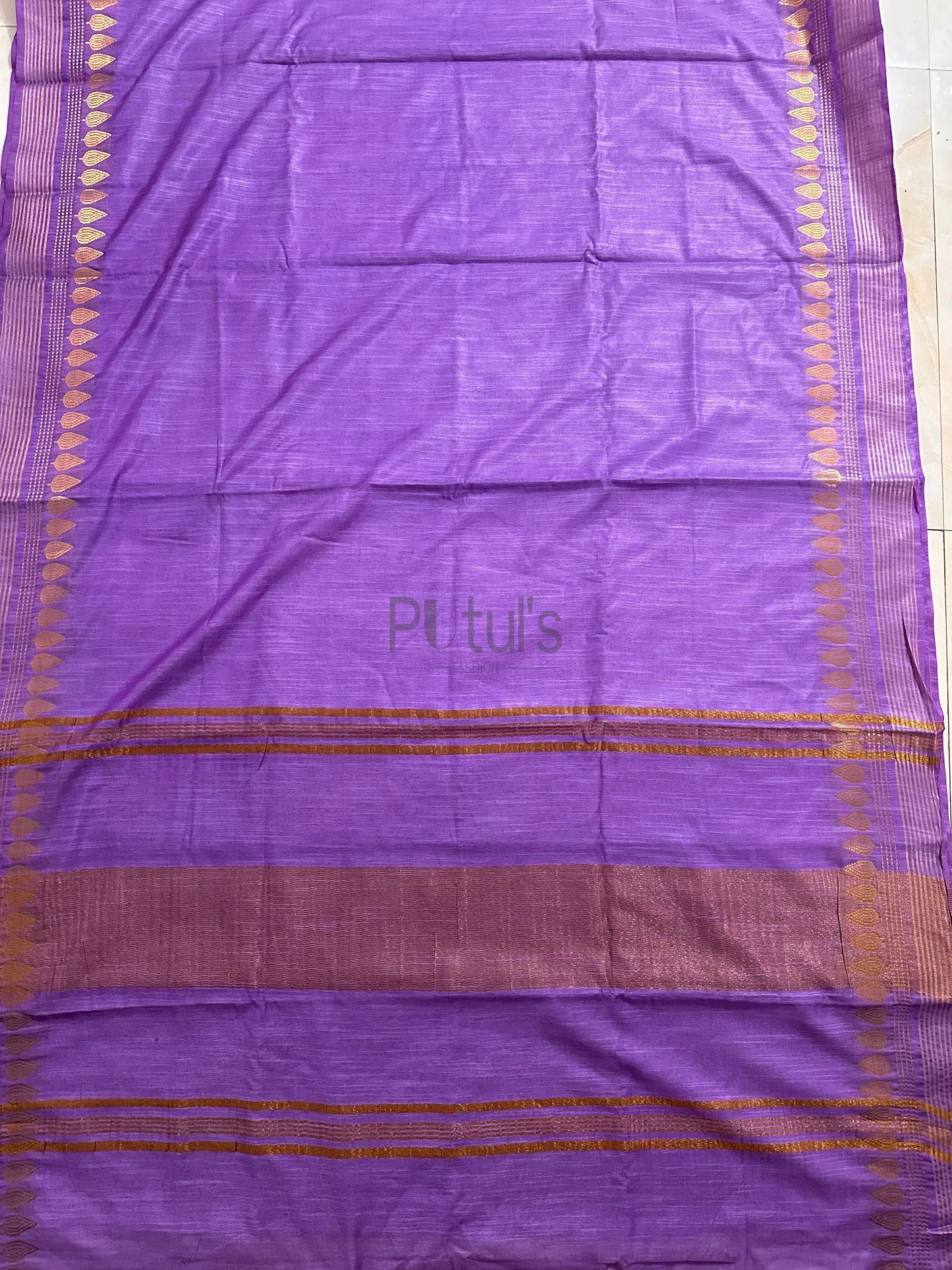Semi tussar silk with zari border Putul's Fashion