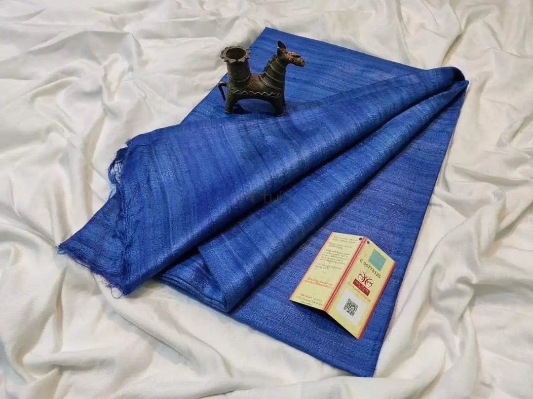 Single dye gicha tussar silk saree silk mark certified Putul's Fashion