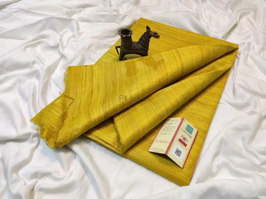 Single dye gicha tussar silk saree silk mark certified Putul's Fashion