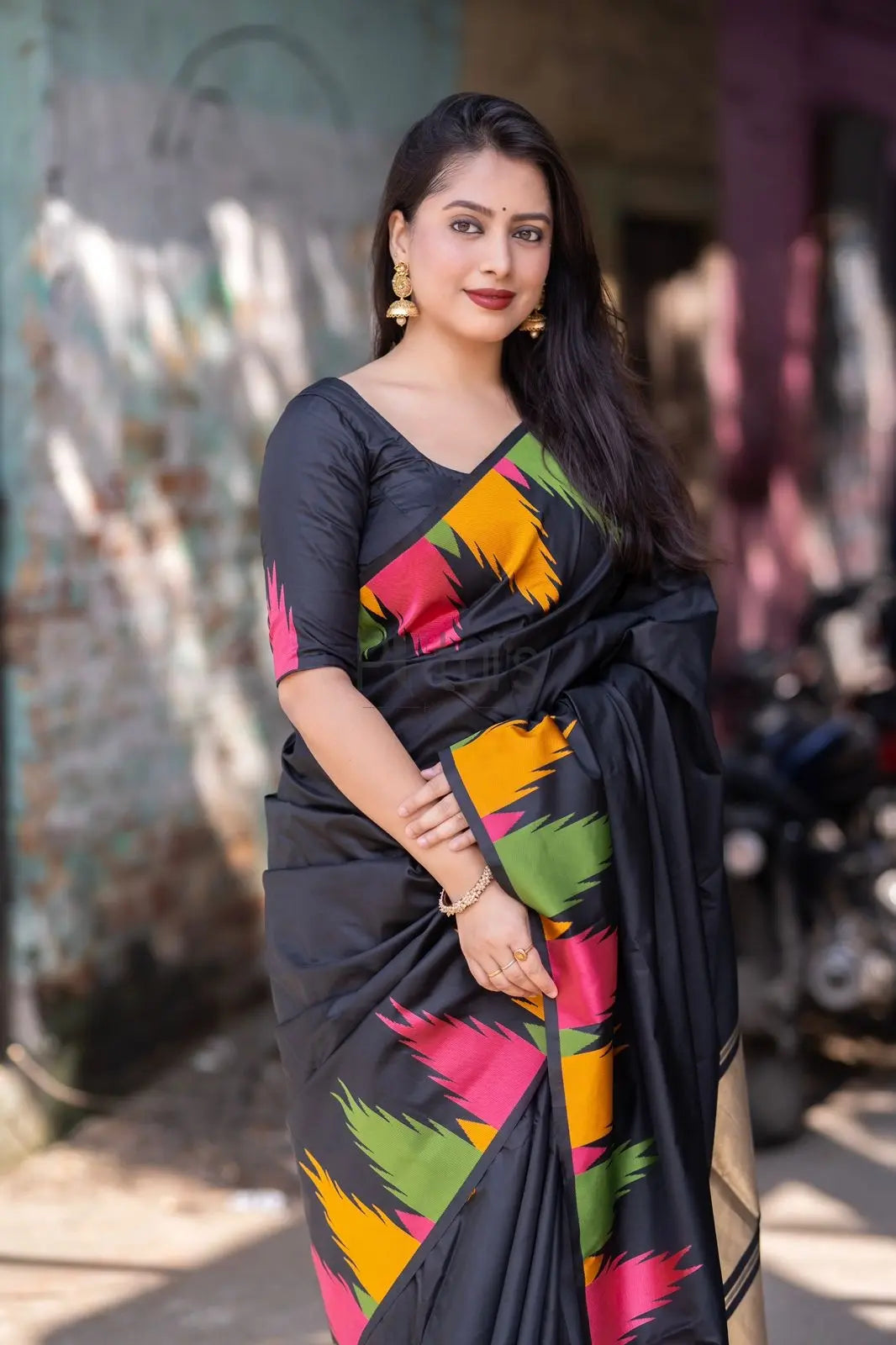 Temple border soft silk saree Putul's Fashion