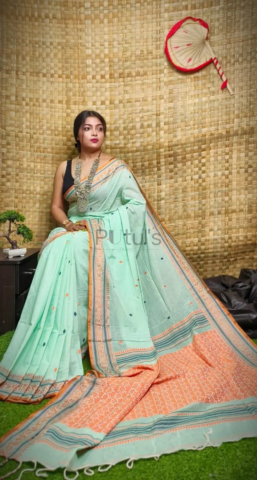 Trendy Cotton jamdani saree Putul's Fashion