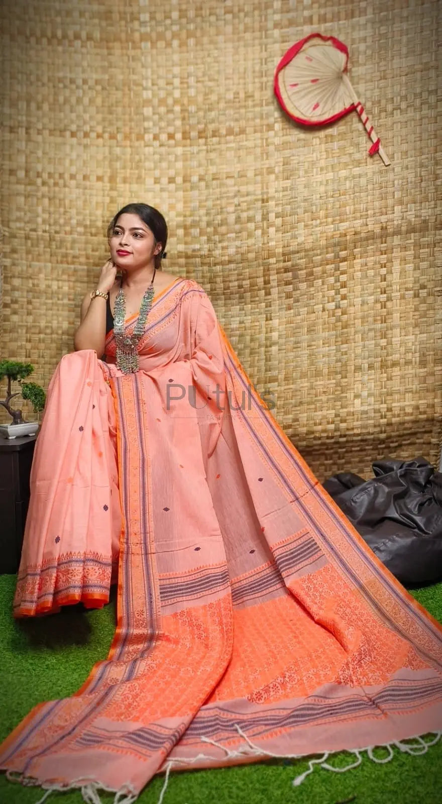 Trendy Cotton jamdani saree Putul's Fashion