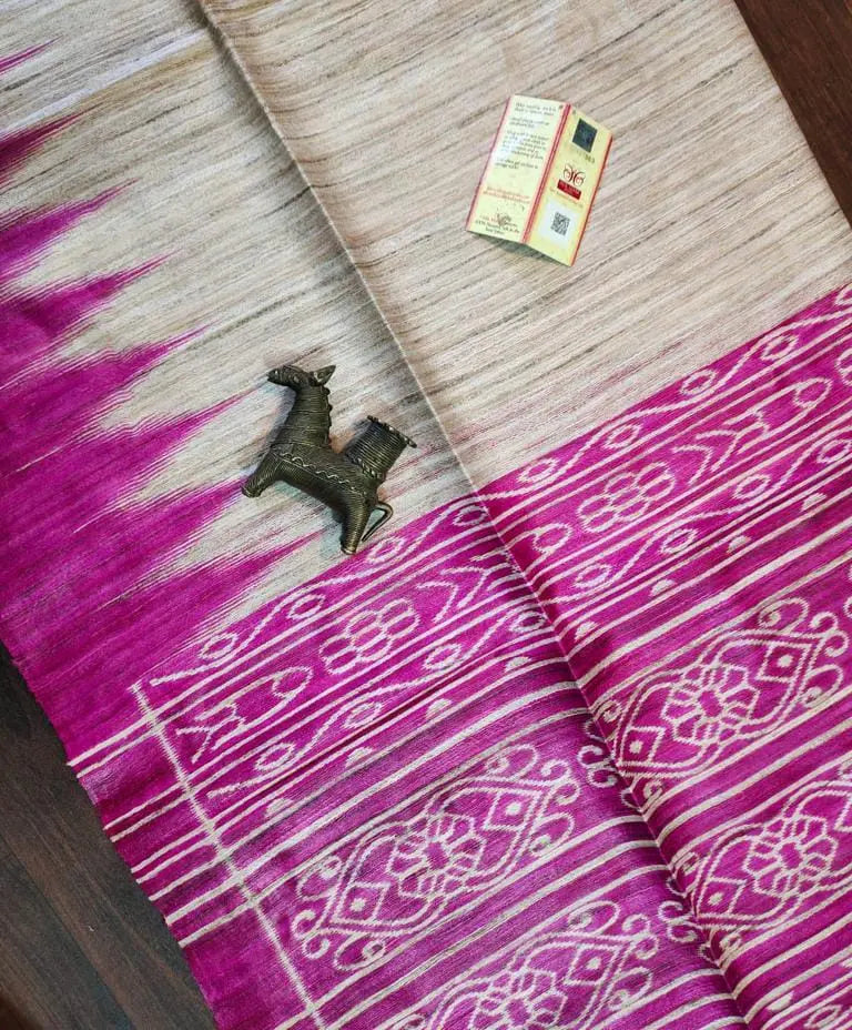 Tussar saree Gicha print with silk mark Putul's fashion