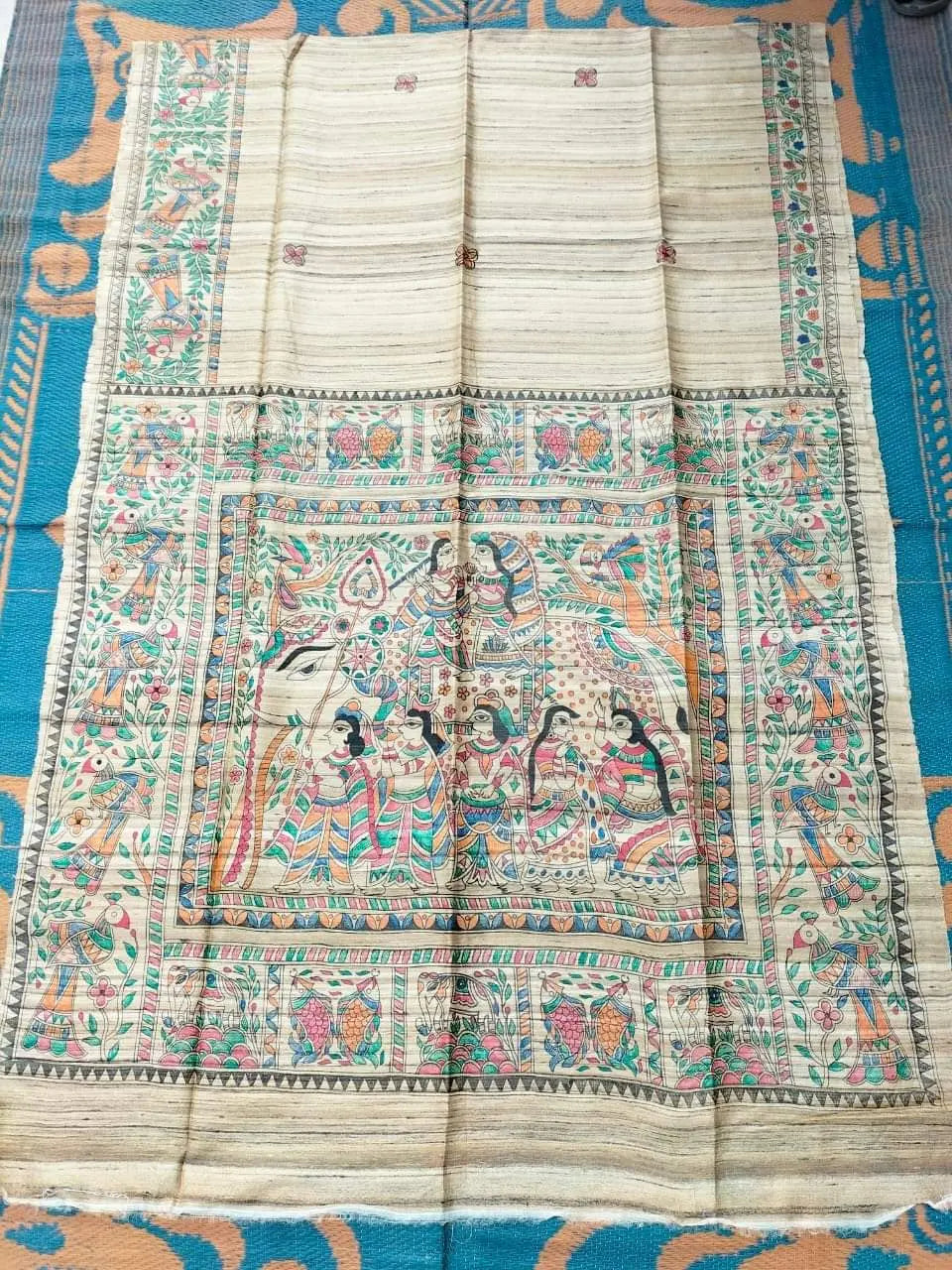 Tussar silk Gicha pallu Madhubani print Putul's fashion