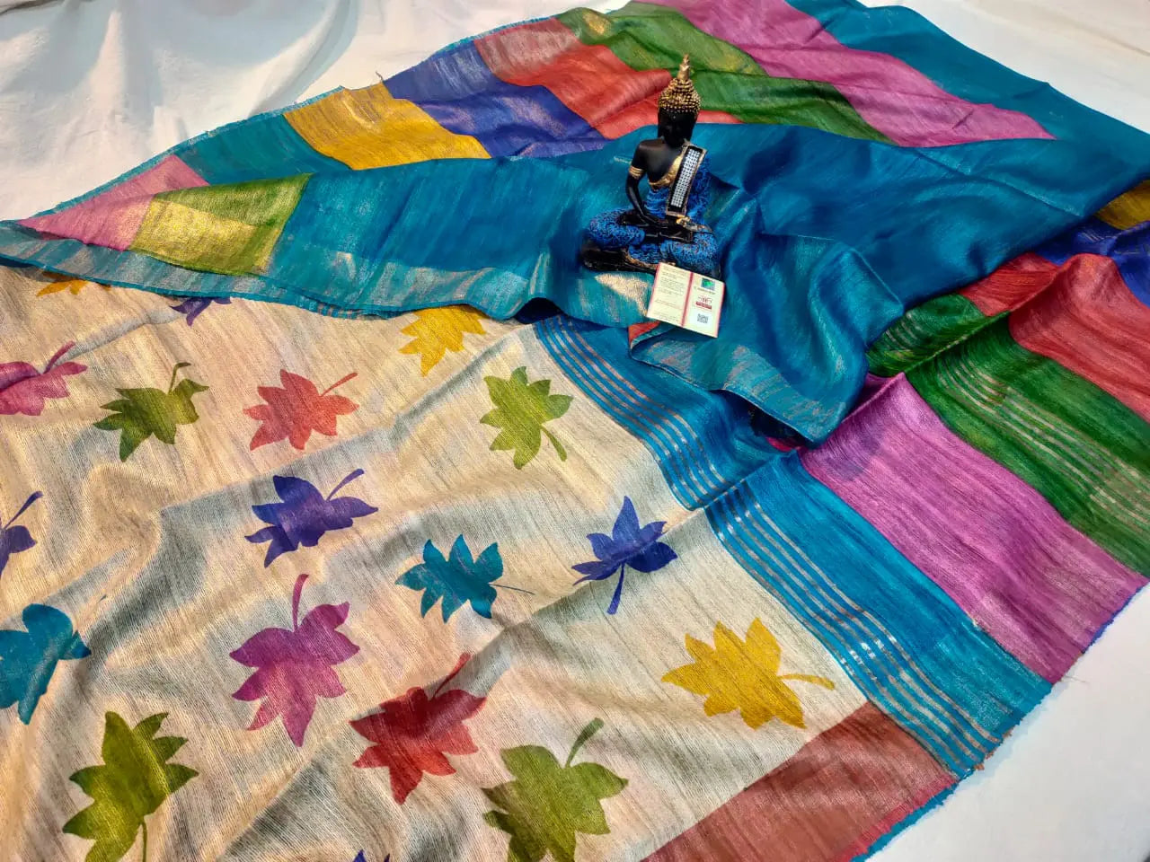 Tussar silk Gicha pallu printed saree Putul's fashion