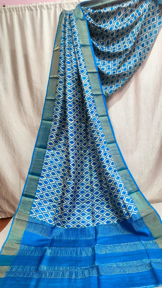 Zari border tussar silk Putul's fashion