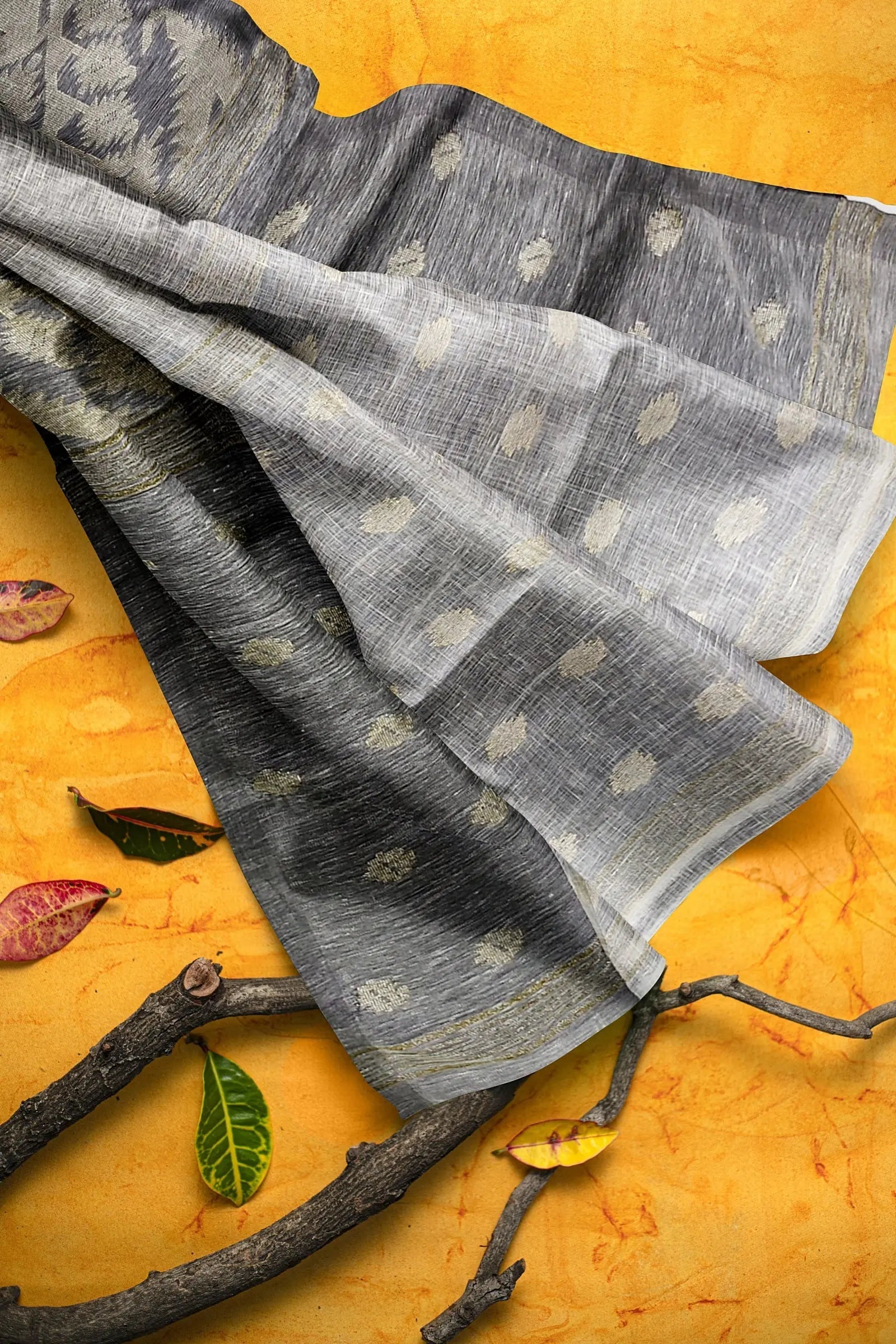 Linen Jamdani black white My Store