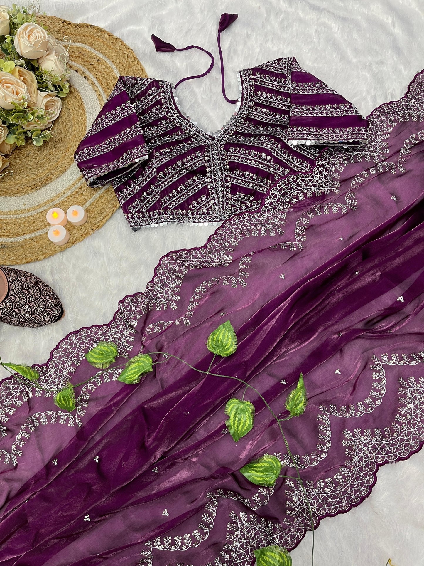 Jimmy Choo saree with stitched blouse of 38 inch - Zimmy