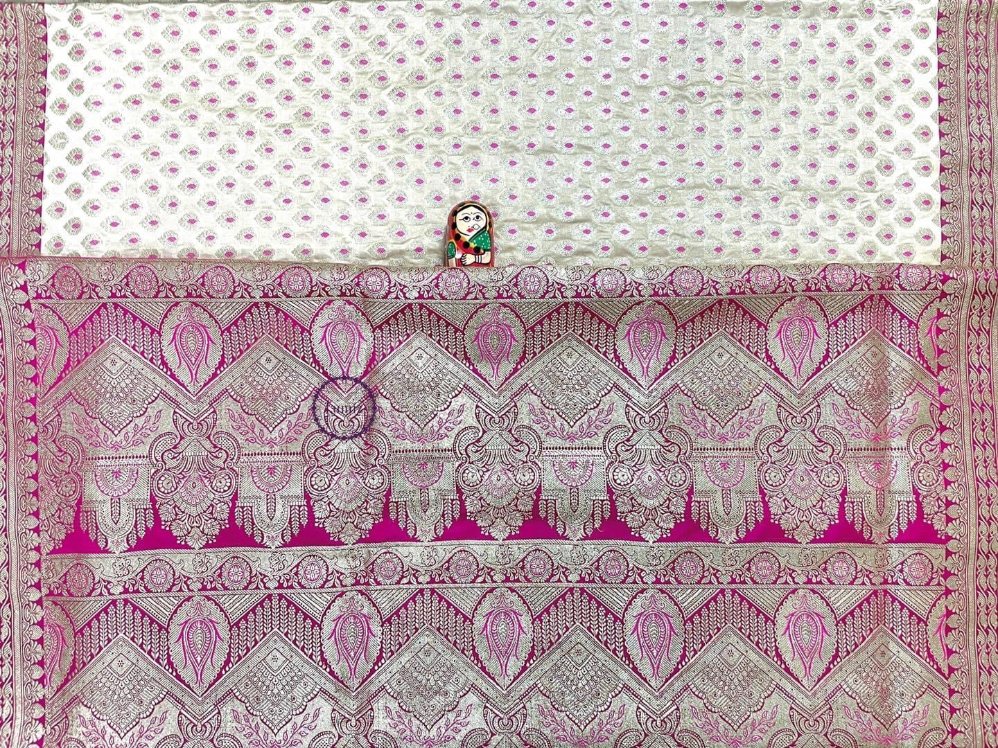 banarasi silk saree Premium quality - Cream