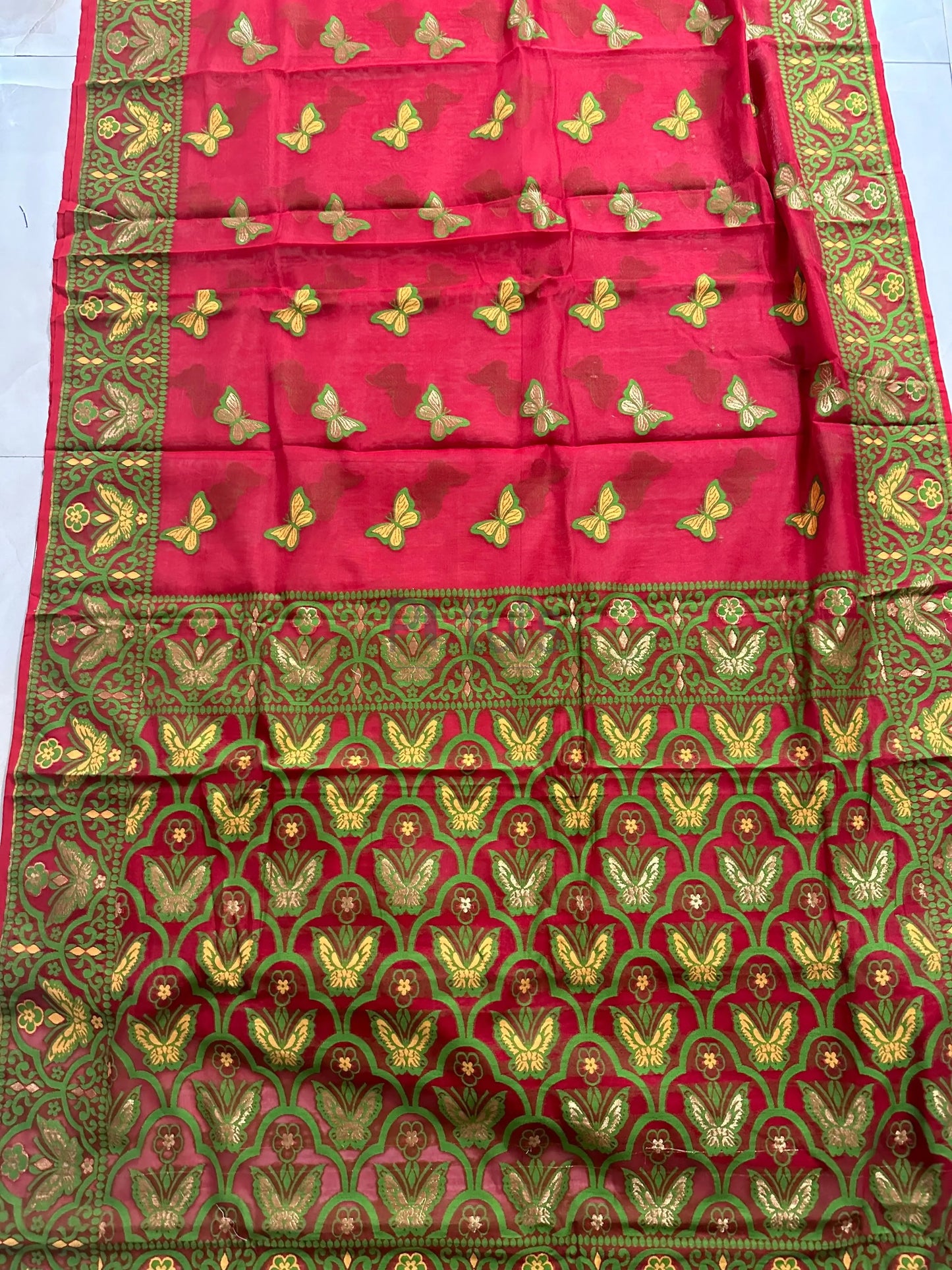 Butterfly 🦋 butterfly Bengal soft jamdani of Sky blue colour Putul's Fashion