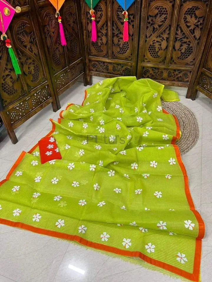Reshom kota applique saree Putul's Fashion