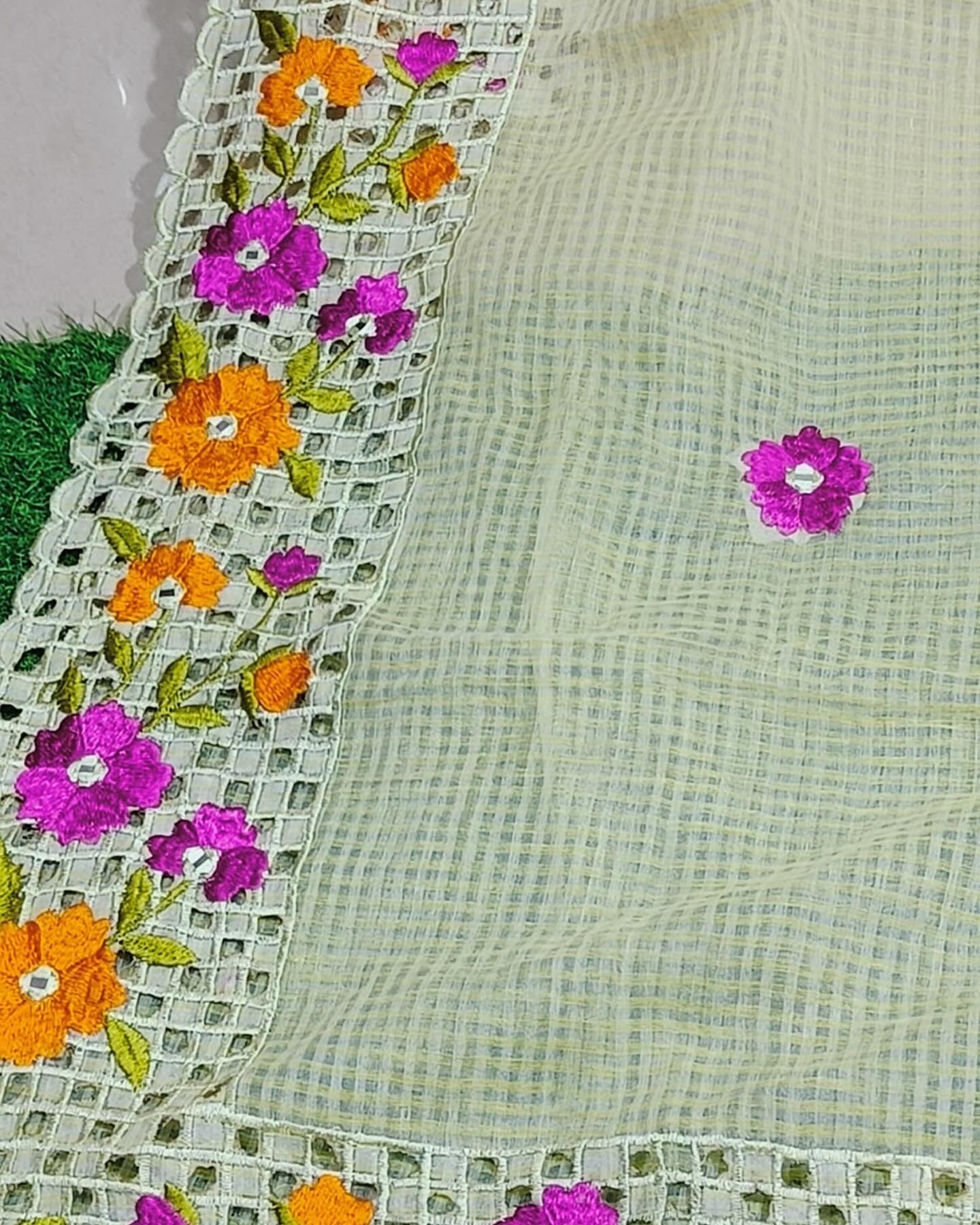 Reshom kota cutwork saree