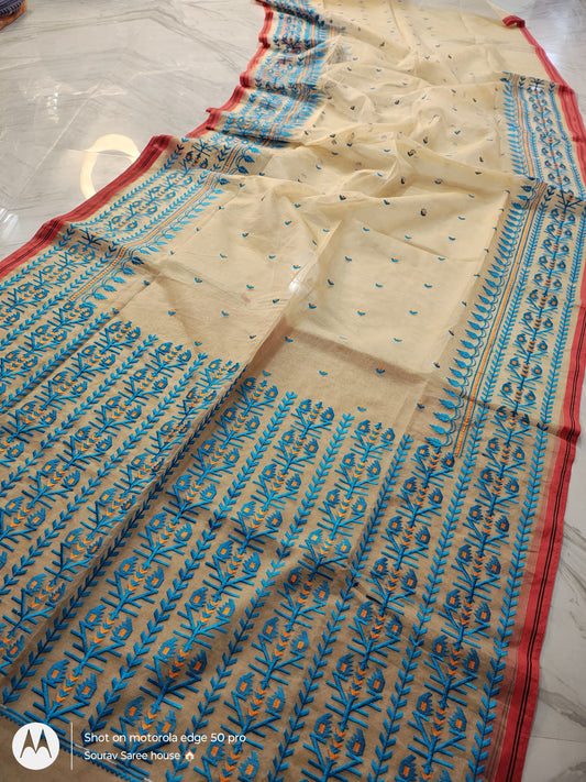 Bengal Muslin saree - Yellow - muslin saree