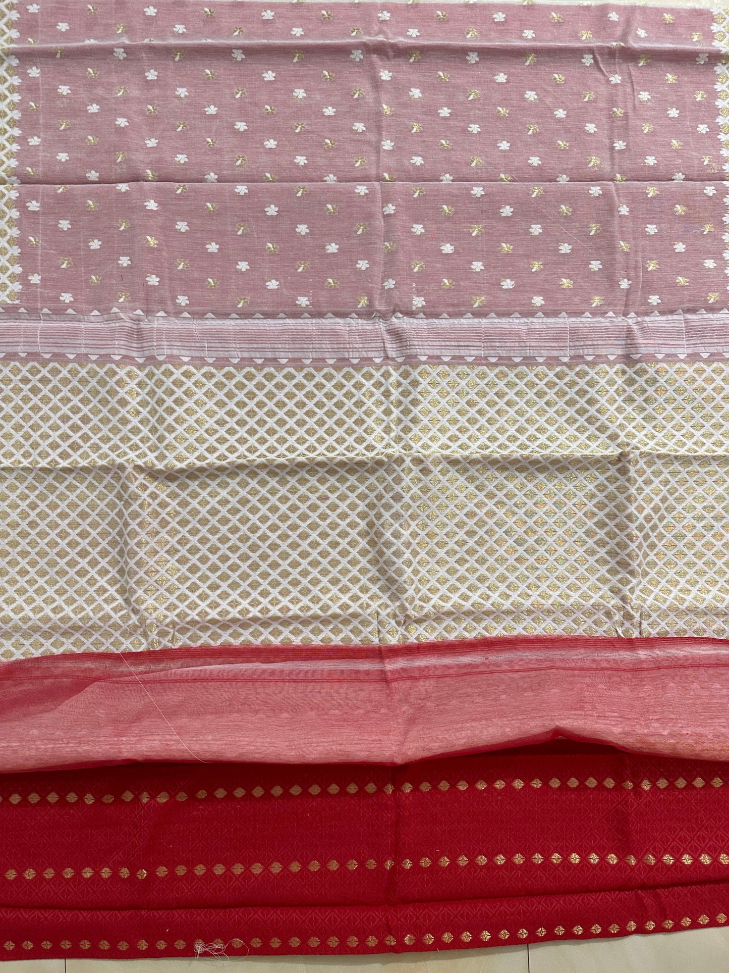 Bengal Soft Dhakai Jamdani Half Half Saree - Putul's Fashion