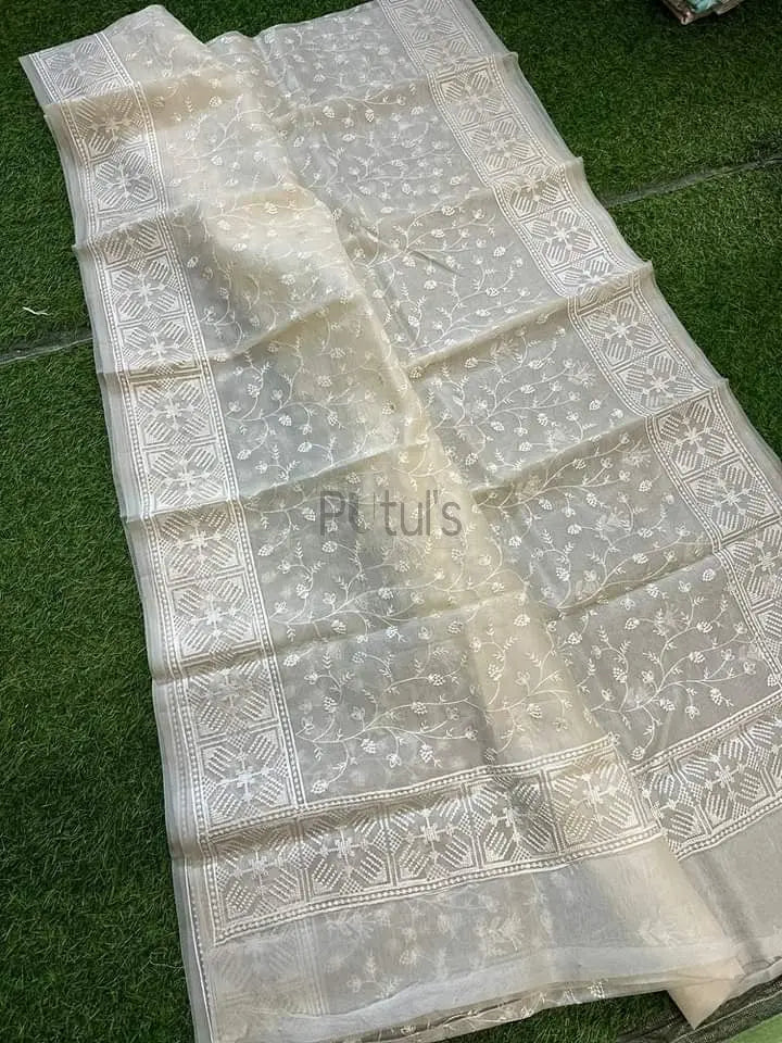 Banarasi organza with computer embroidery work Putul's Fashion