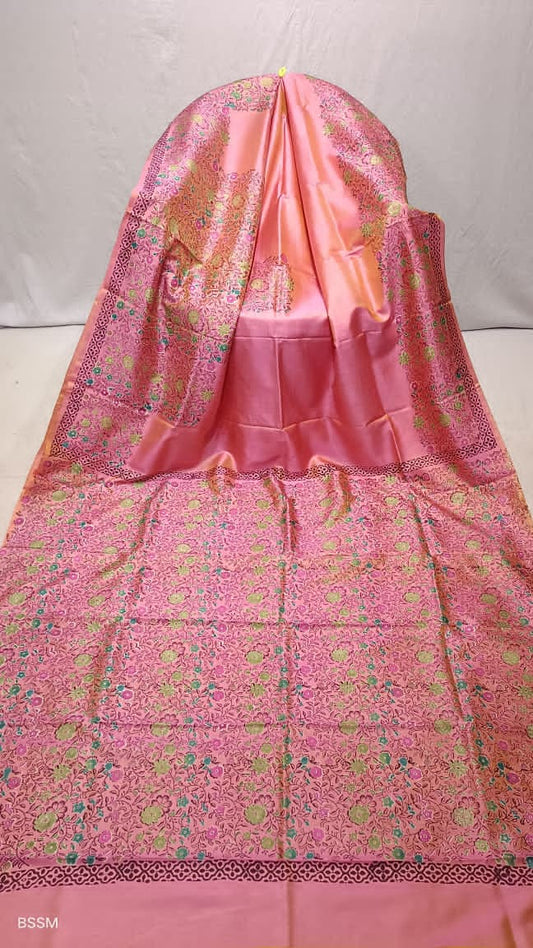 Bishnupur katan silk silk mark certified Block print of Bishnupur terracotta A heritage of Bengal