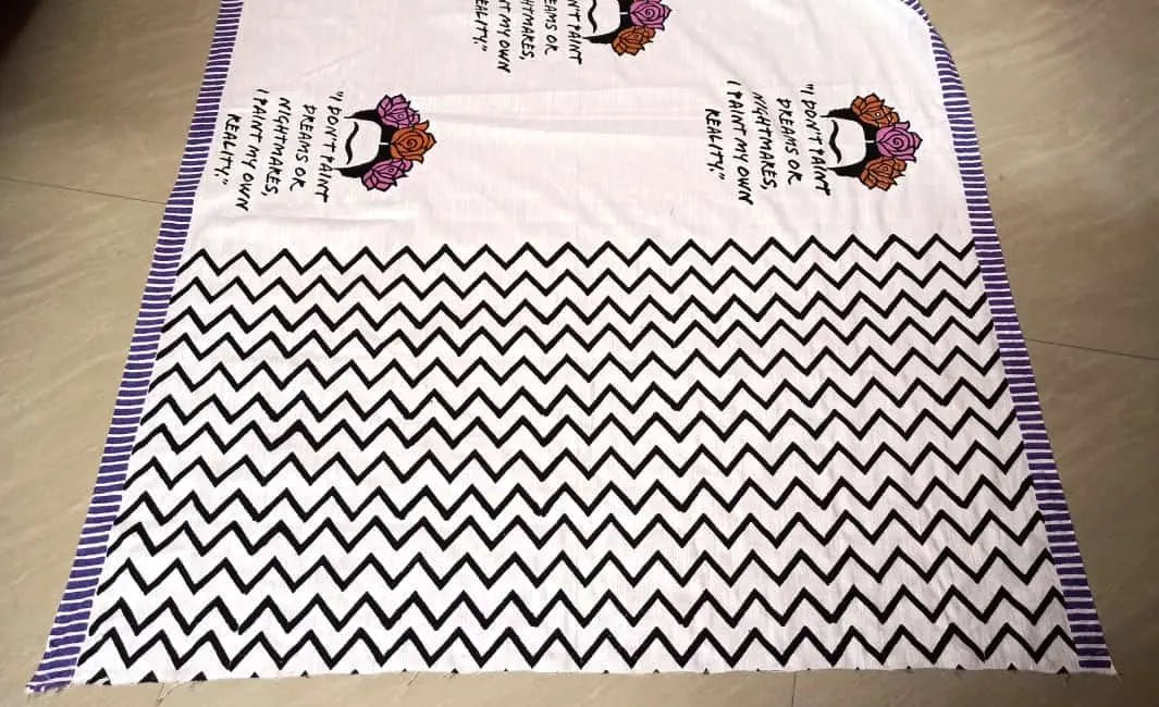 Block print saree of Bengal signature saree..Frida Kahlo Putul's fashion