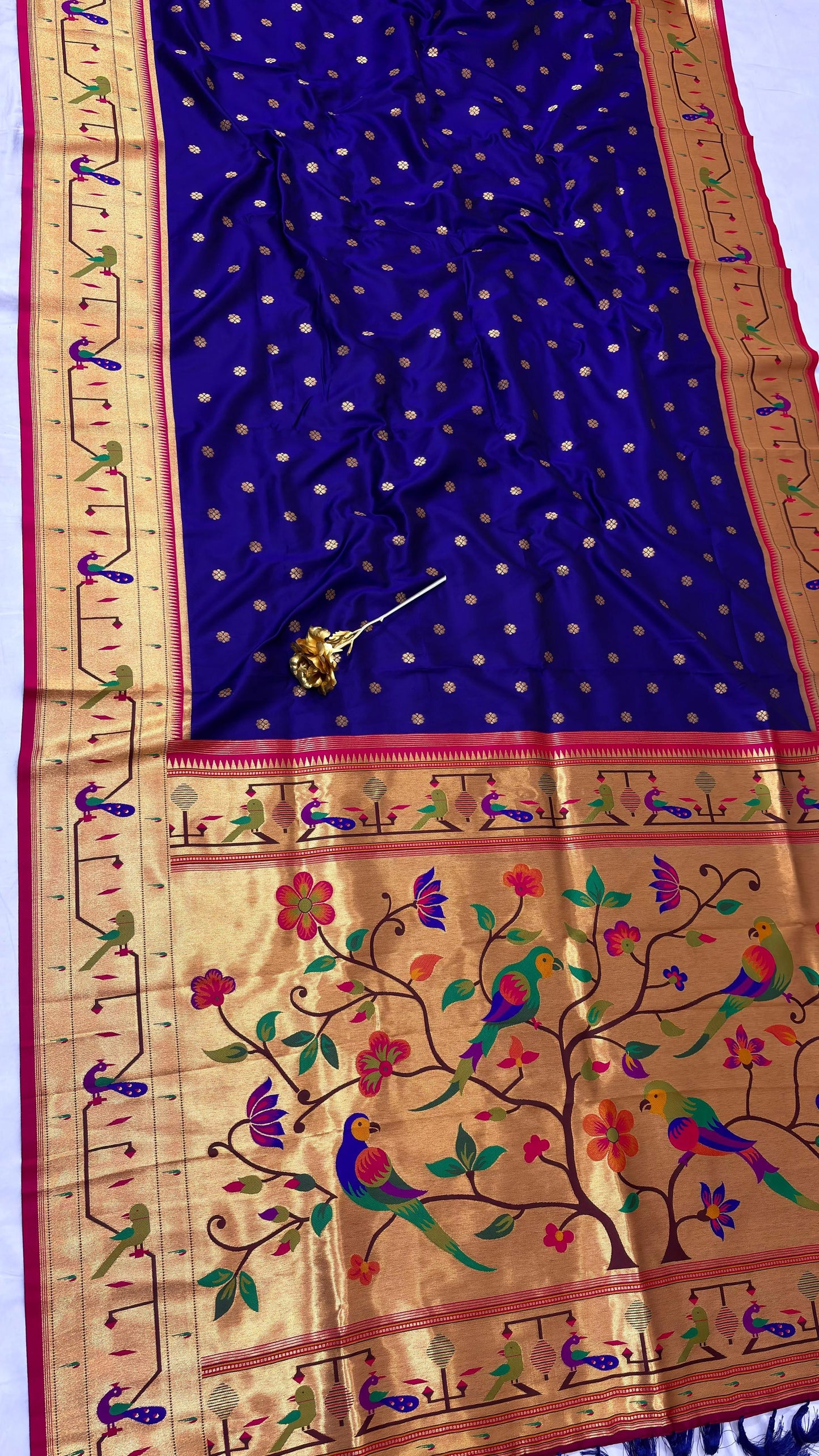 Brocade paithani saree - A new launch - Blue - Paithani silk