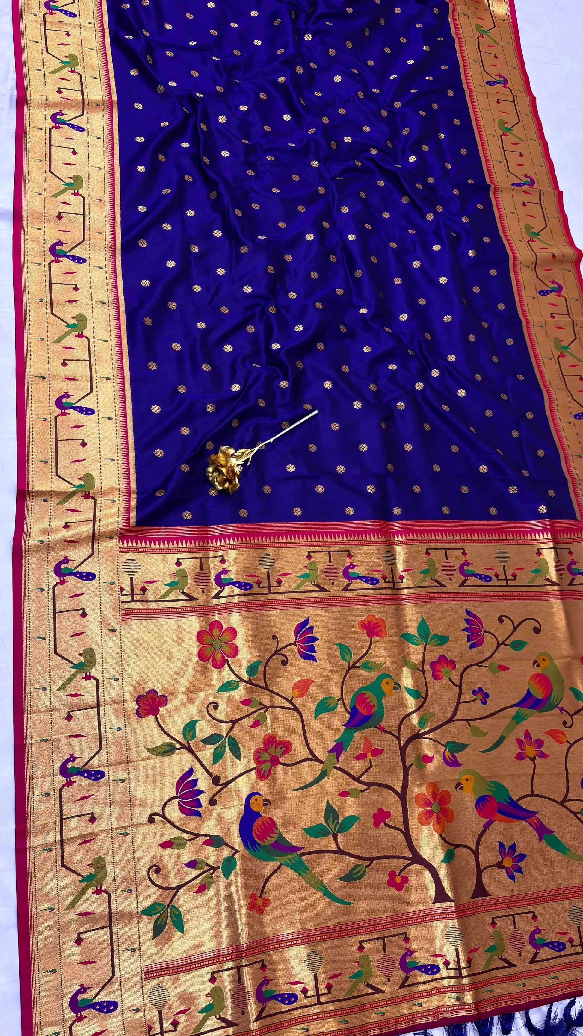 Brocade paithani saree - A new launch - Blue - Paithani silk
