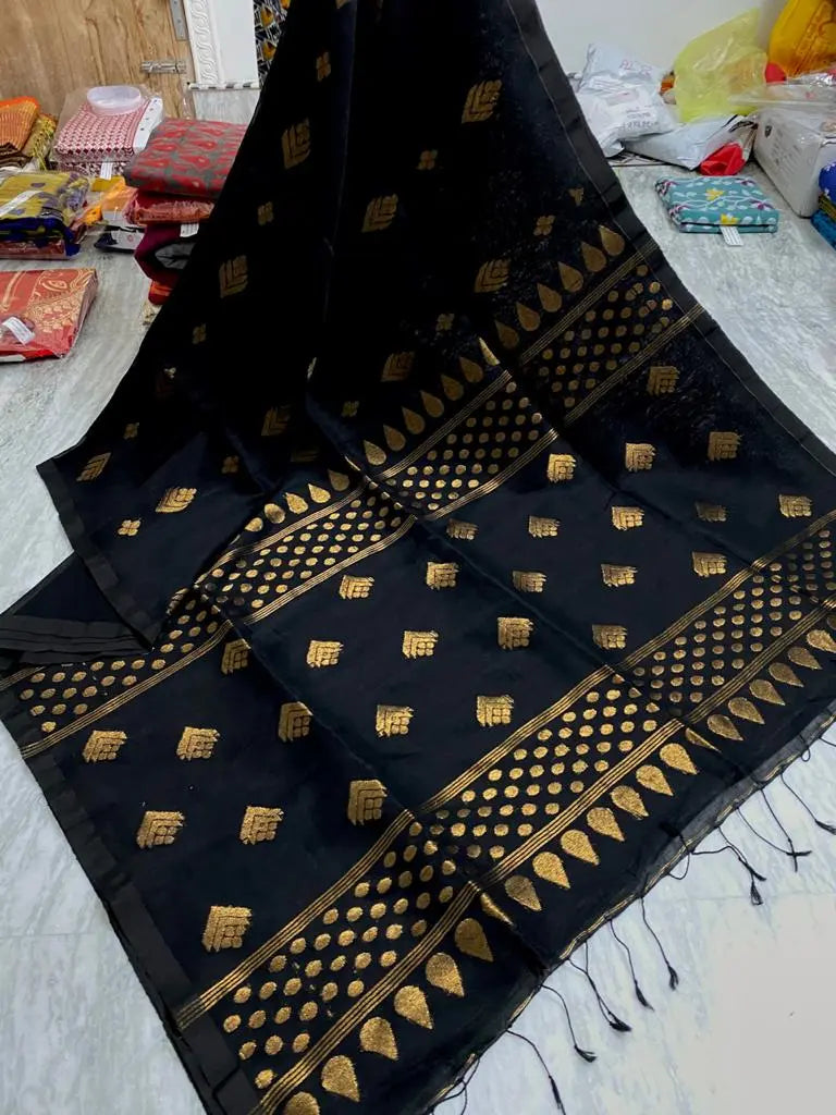 Organic linen saree Putul's fashion