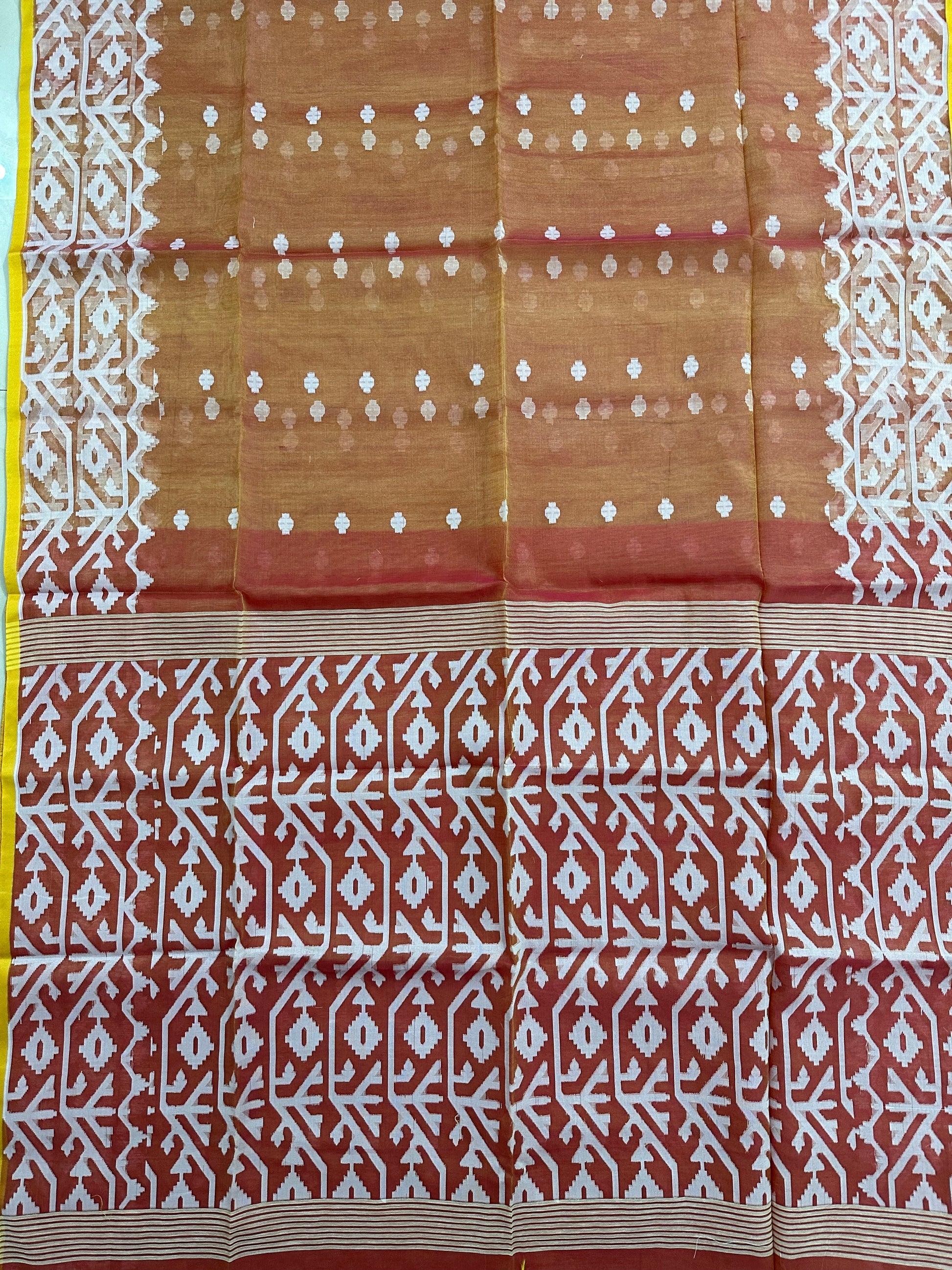 Muslin jamdani of karat design - Putul's Fashion