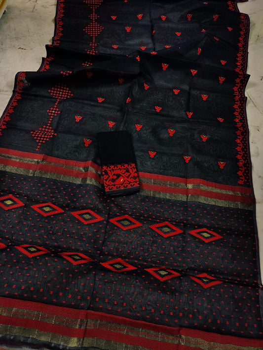 Hard Bengal dhakai jamdani saree - jamdani saree
