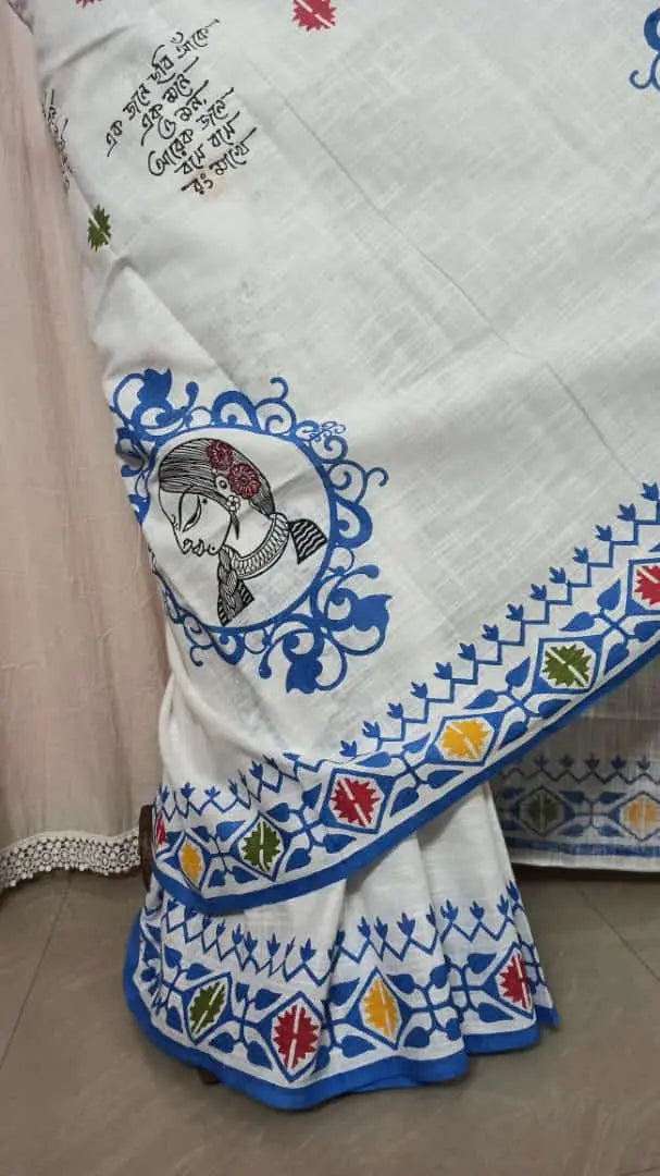 Block print saree of Bengal signature saree Putul's fashion