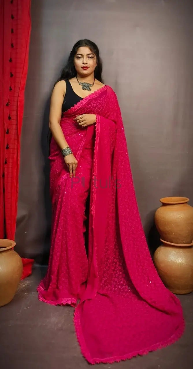 Chikonkari saree Putul's Fashion