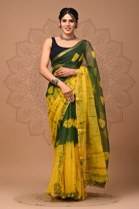 Cotton kota doria saree - 1