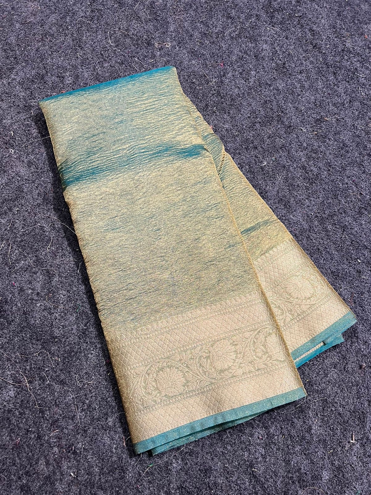 Crushed tissue banarasi saree