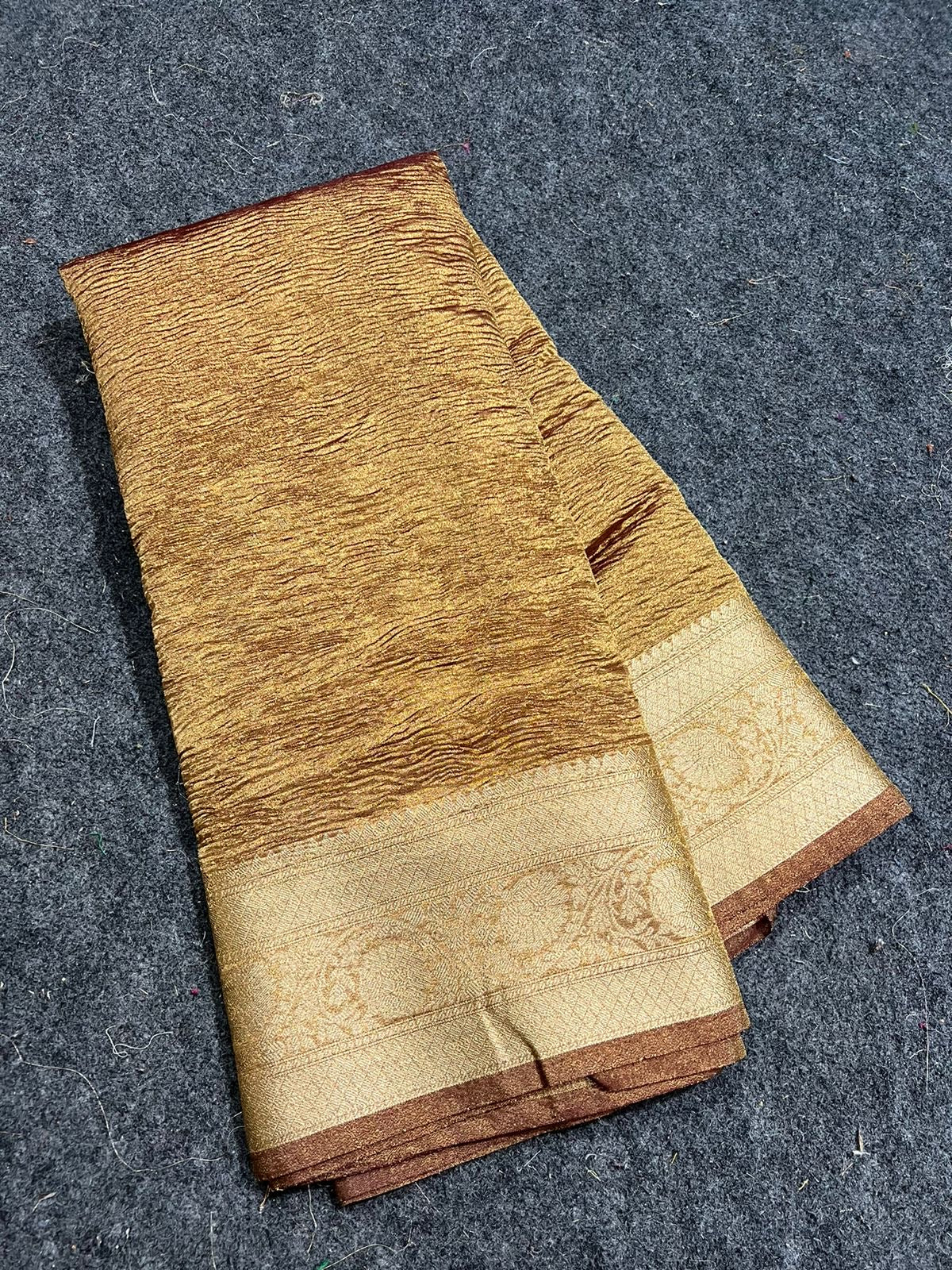 Crushed tissue banarasi saree