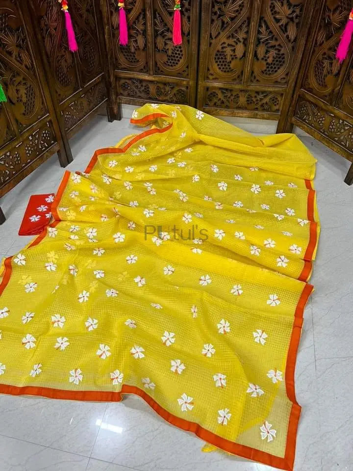 Reshom kota applique saree Putul's Fashion