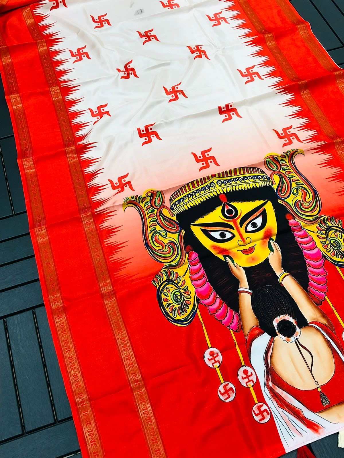 Digital print gadwal silk saree - Swastik