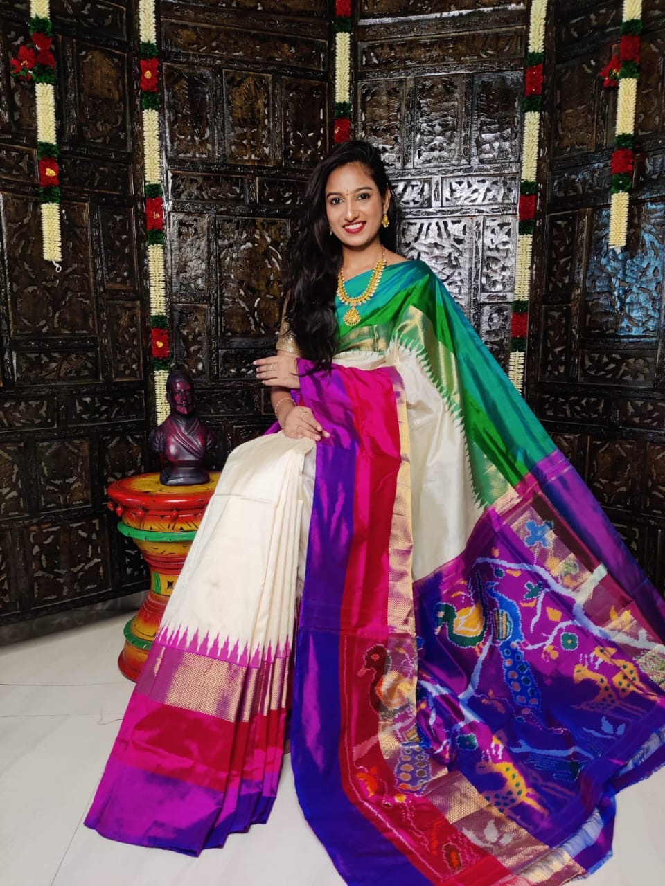 Double weaving Ikkat silk exclusive collection silk mark certified - Ikkat silk