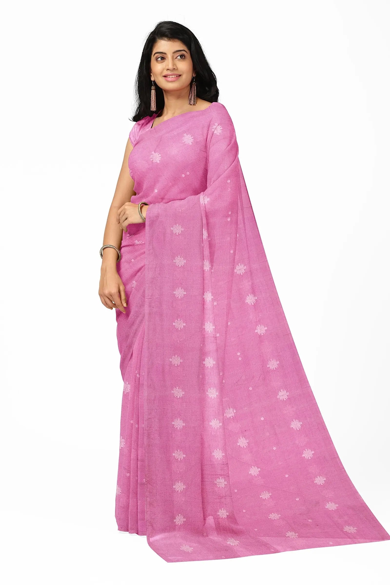 Khadi cotton star baby pink Putul's fashion