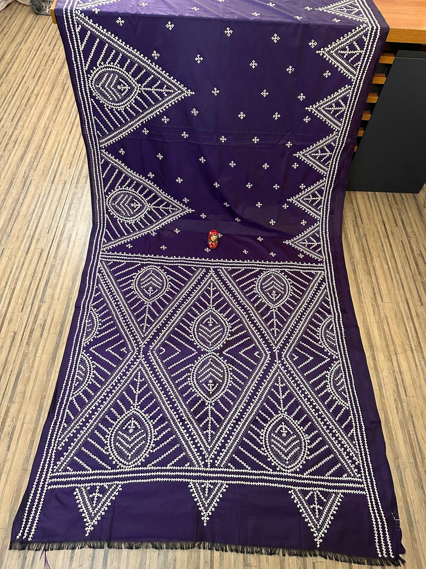 Gujarati Kantha stitch saree - 4 - saree Kaantha