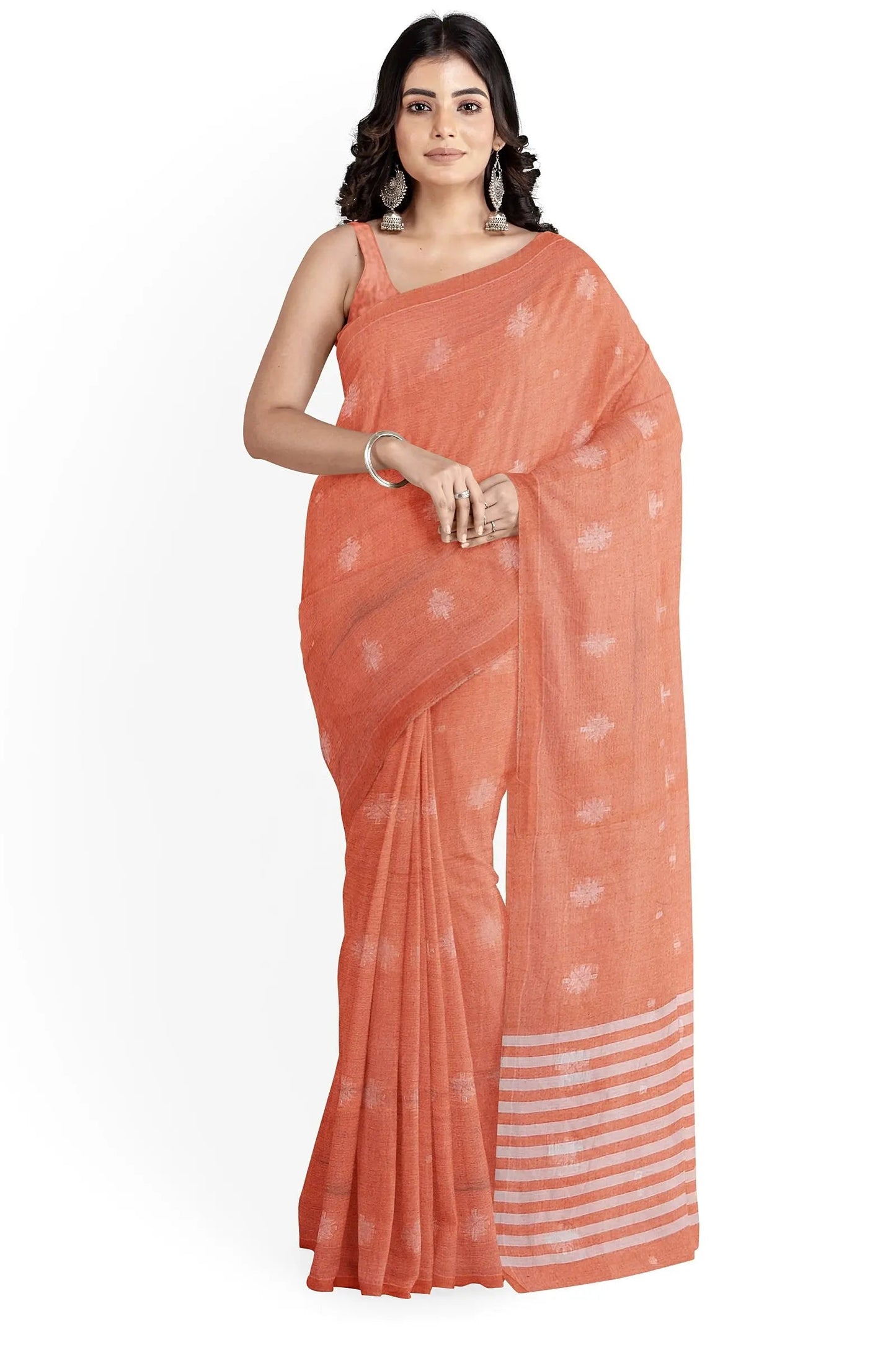 Khadi cotton star orange Putul's fashion