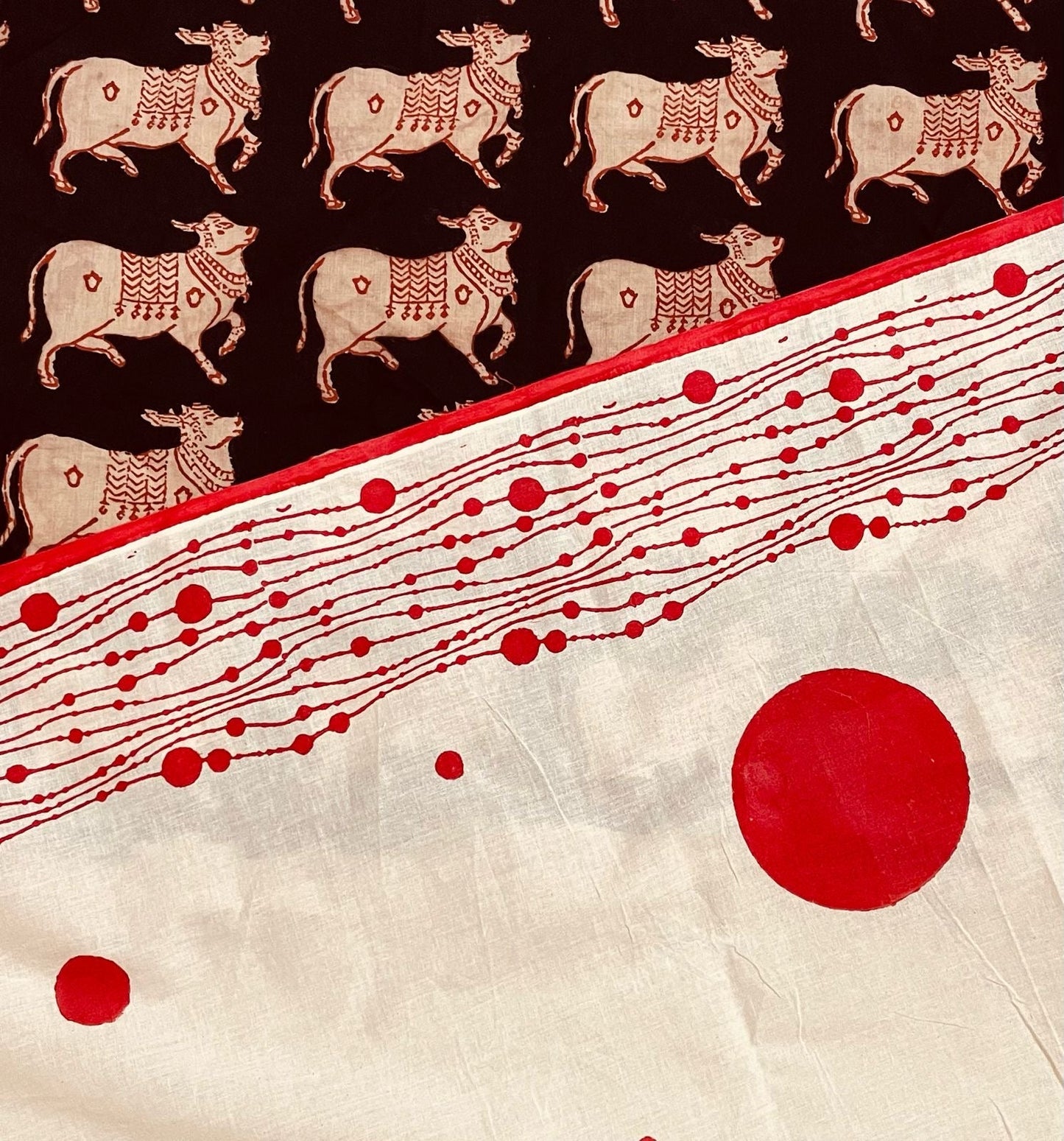 Block print cotton saree Bindi saree